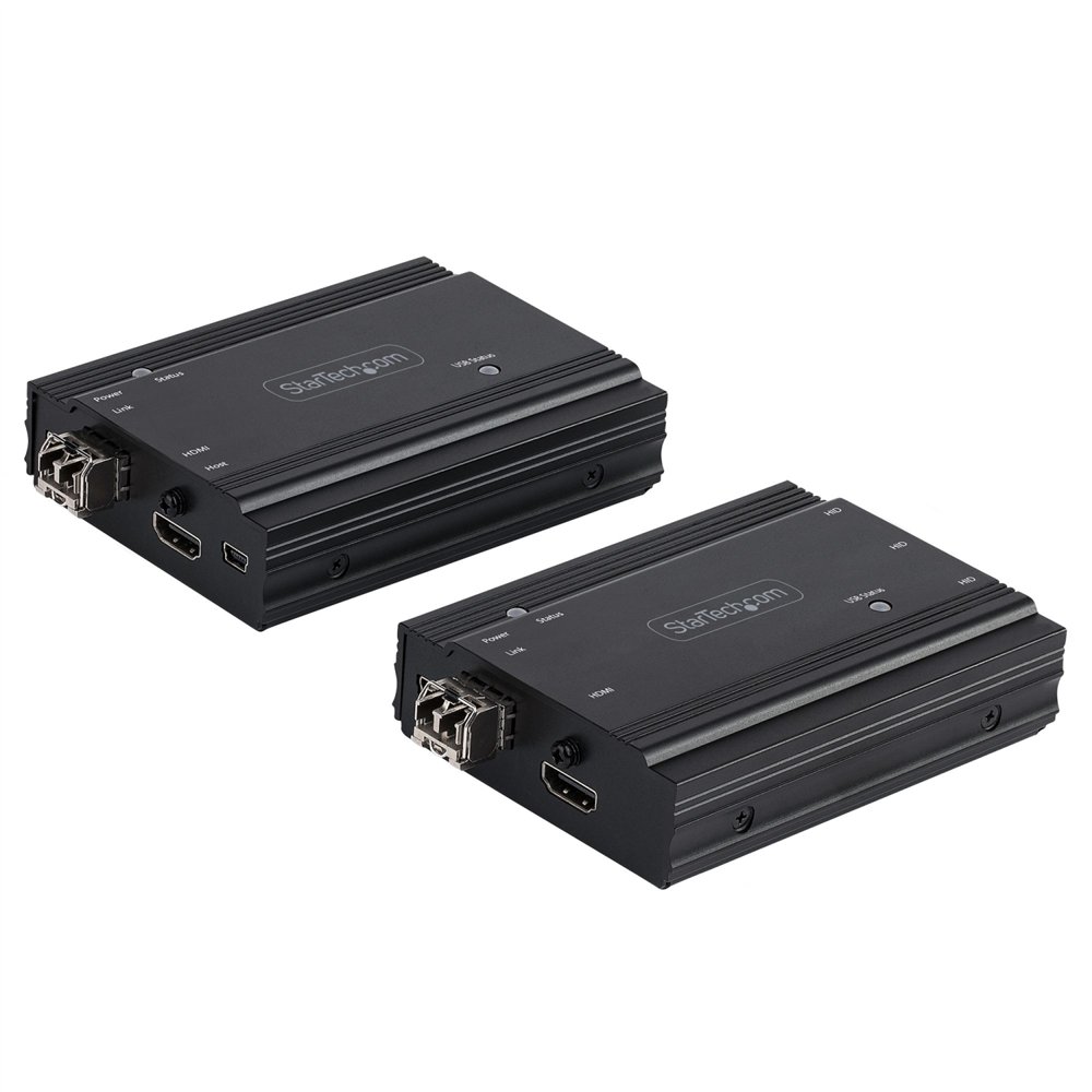 Startechcom extensor kvm hdmi de 4k por fibra - alargador de consola switch kvm con vídeo hdmi y usb remoto - hasta 300m (multim
