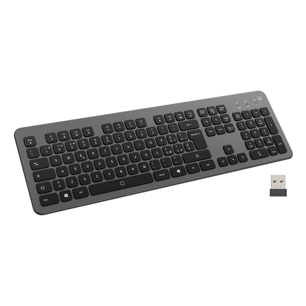 Ewent ew3296 teclado universal rf inalã¡mbrica + usb qwerty espaã±ol negro, gris