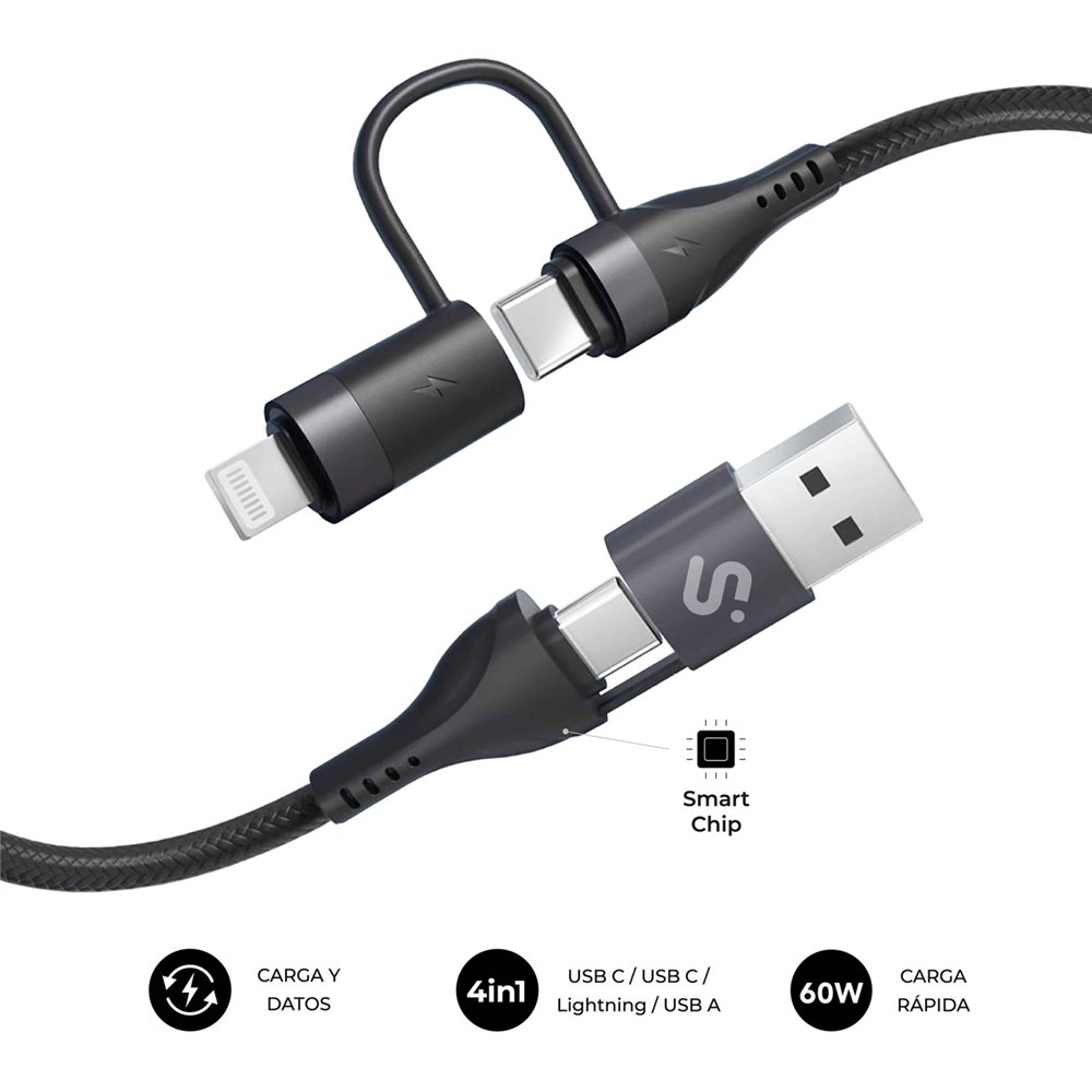 Subblim cable top 4in1 60w c-c-l-a 1m