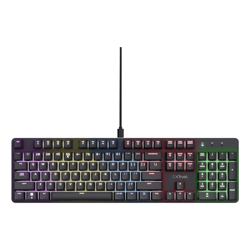 Trust gxt 871 zora teclado juego usb qwerty espaã±ol negro