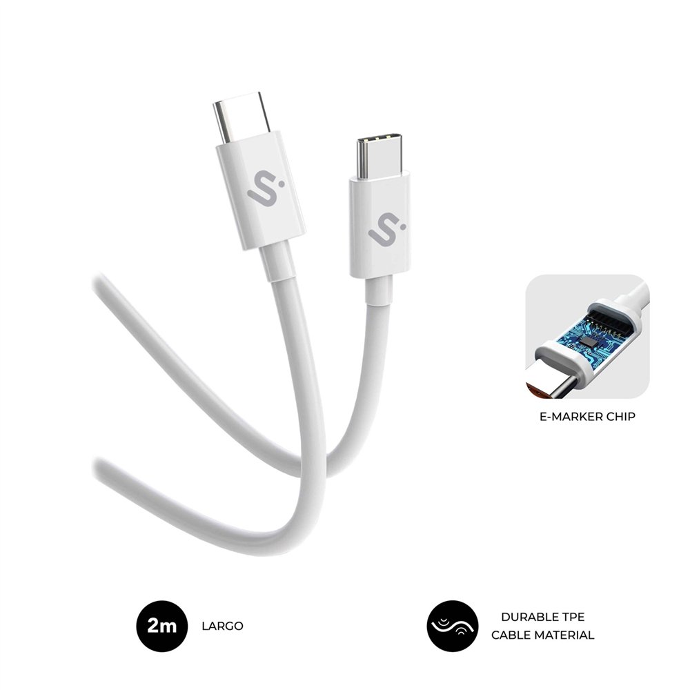 Subblim cable plus 100w c-c 2m white