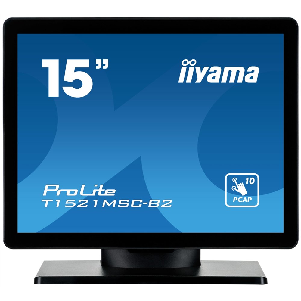 iiyama prolite t1521msc-b2 pantalla para pc 38,1 cm (15") 1024 x 768 pixeles xga led pantalla táctil mesa negro
