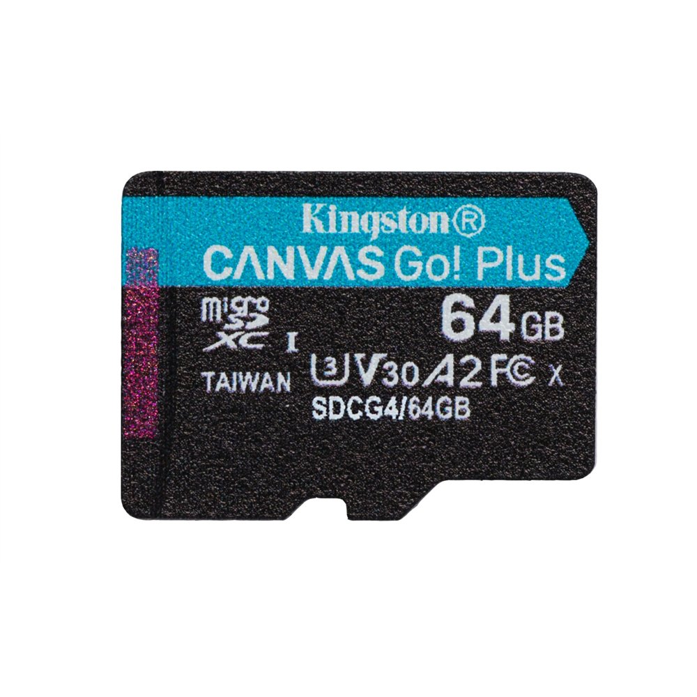 Kingston technology 64gb microsdxc canvas go plus gen4 200r a2 u3 paquete individual sin adp