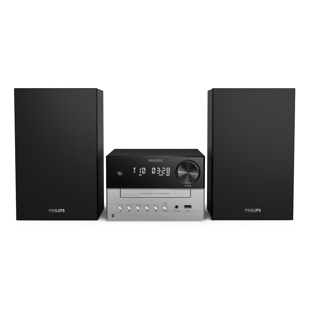 Philips tam3205m2/77 sistema de audio para el hogar microcadena de mãºsica para uso domã©stico 20 w negro, plata