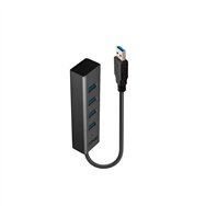 Lindy 43324 hub de interfaz usb 32 gen 1 (31 gen 1) type-a 5000 mbit/s negro