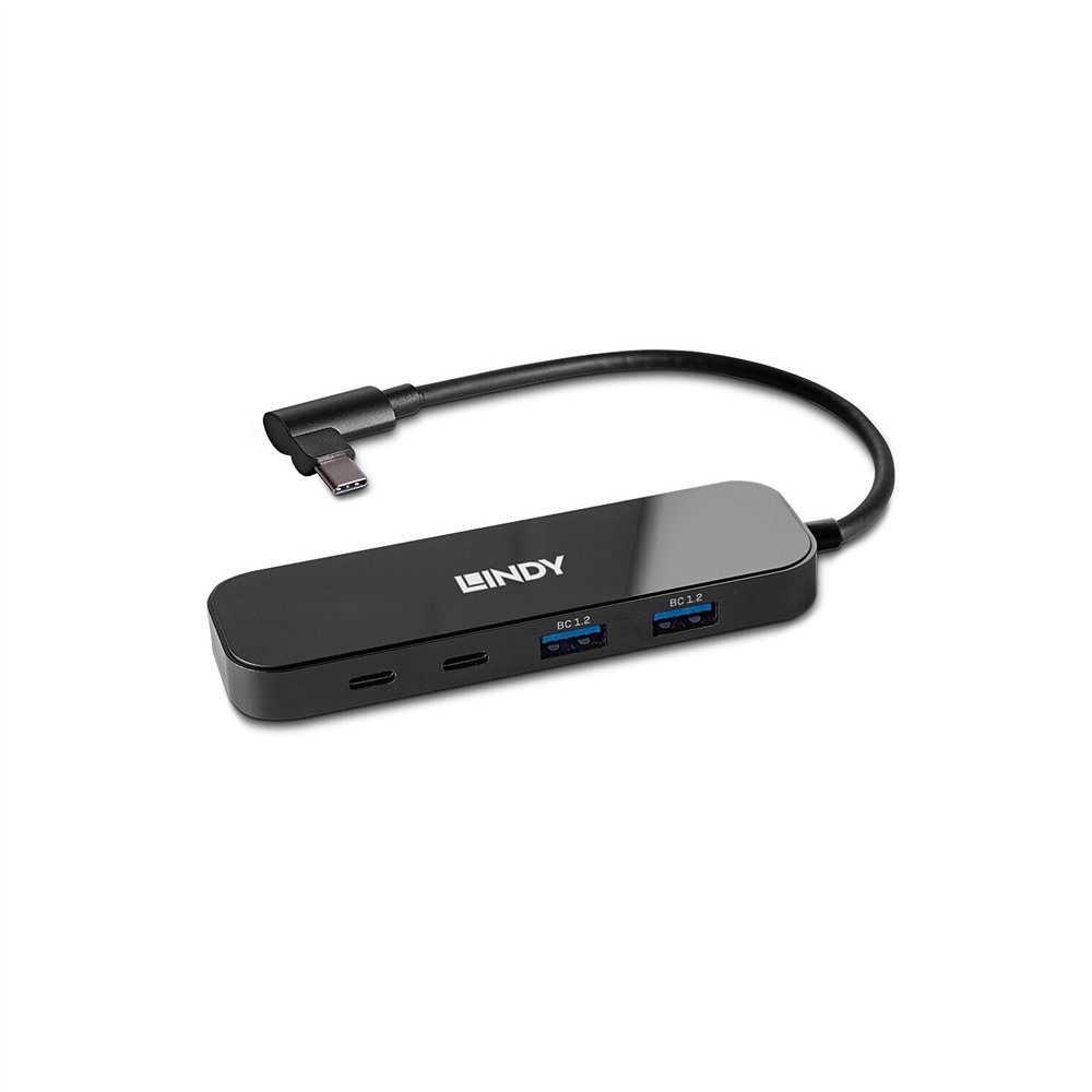 Lindy 43334 hub de interfaz usb 32 gen 2 (31 gen 2) type-c 10000 mbit/s negro