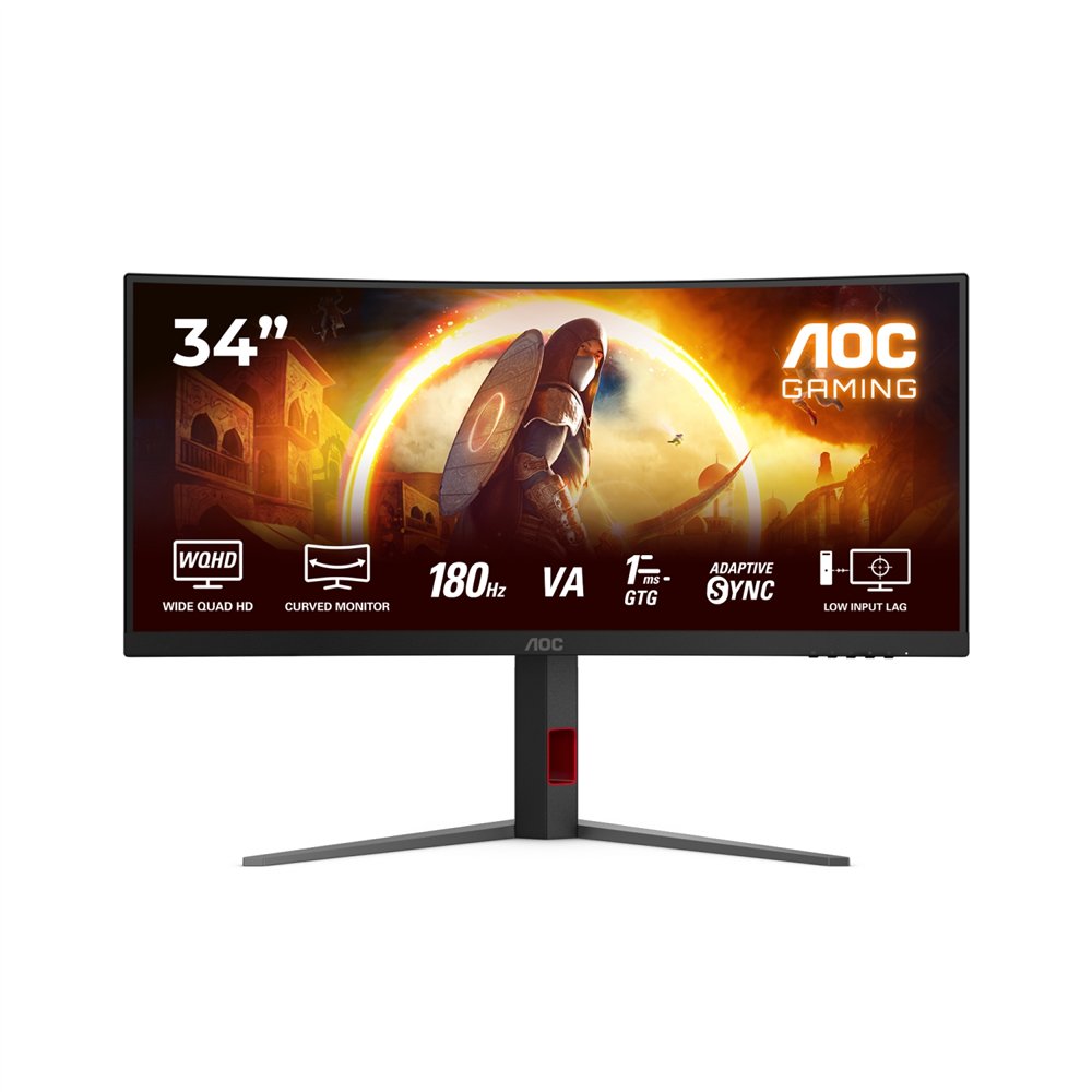 Aoc g4 cu34g4 pantalla para pc 864 cm (34) 3440 x 1440 pixeles wide quad hd led negro rojo