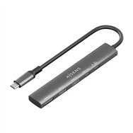 Aisens usb-c dock 5 en 1, usb-c a, 1x hdmi 2x usb-a, 1x usb-c, 1x usb-c pd, gris, 15cm