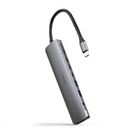 nanocable hub usb-c 8 en 1, conversor usb-c 3.1 a 2xusb-a 3.0 + 3xusb-c 3.0 + usb-c pd + hdmi 4k@60hz + audio jack 3.5, aluminio
