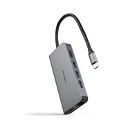 nanocable hub usb-c 8 en 1, conversor usb-c 3.1 a 3xusb-a 3.0 + hdmi 4k@60hz + usb-c pd + rj45 1gbps + tf + sd, aluminio, gris, 