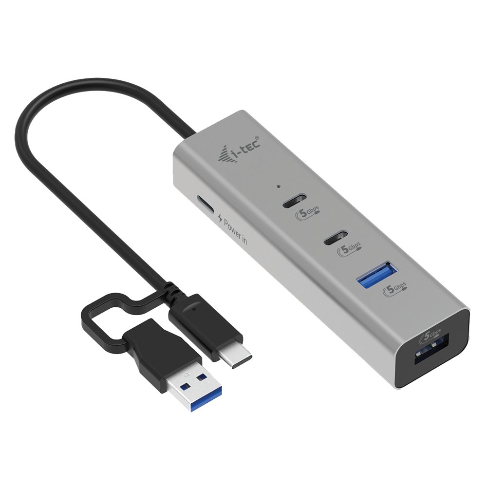 I-tec metal universal charging hub 2xusb-c + 2x usb-a port + power delivery 85w