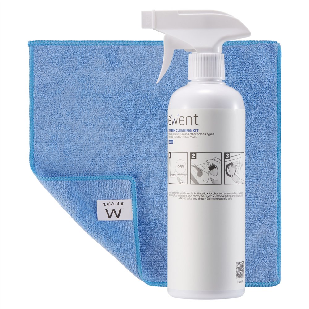 ewent ew5678 kit de limpieza para computadora pantallas / plásticos, universal kit de limpieza para equipos 500 ml