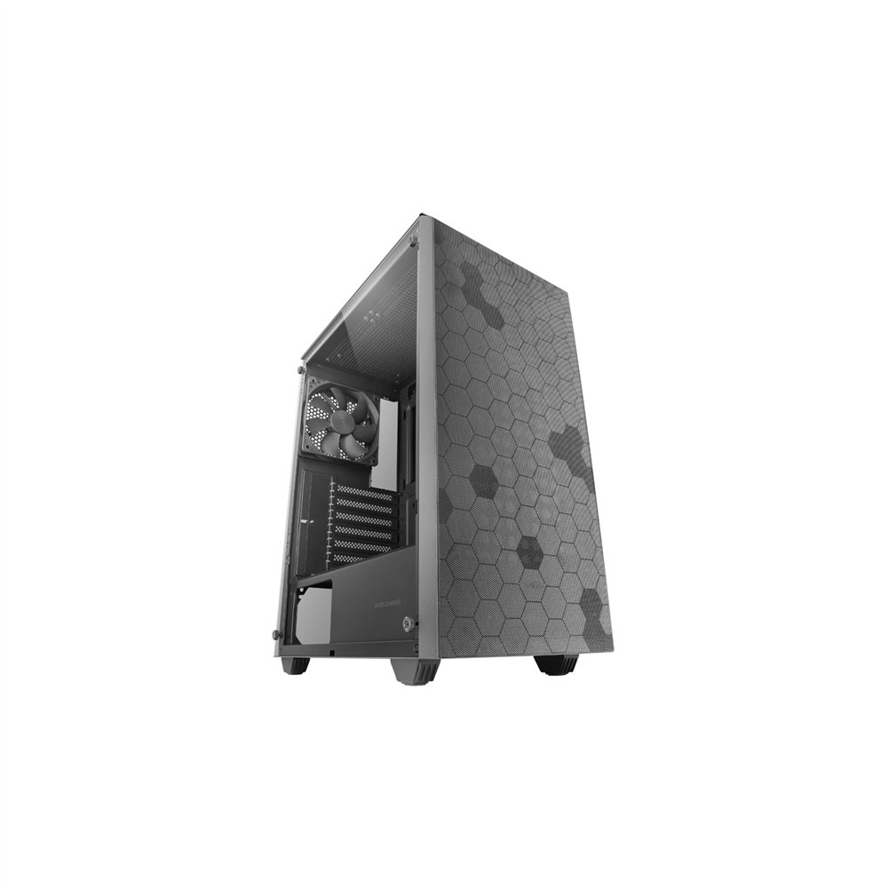 mars gaming mc-q3, caja semitorre atx, ventana lateral completa cristal templado, doble rejilla magnética antipolvo frontal + su