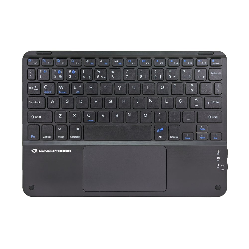 Conceptronic tobin01bpt teclado universal bluetooth qwerty portugués negro