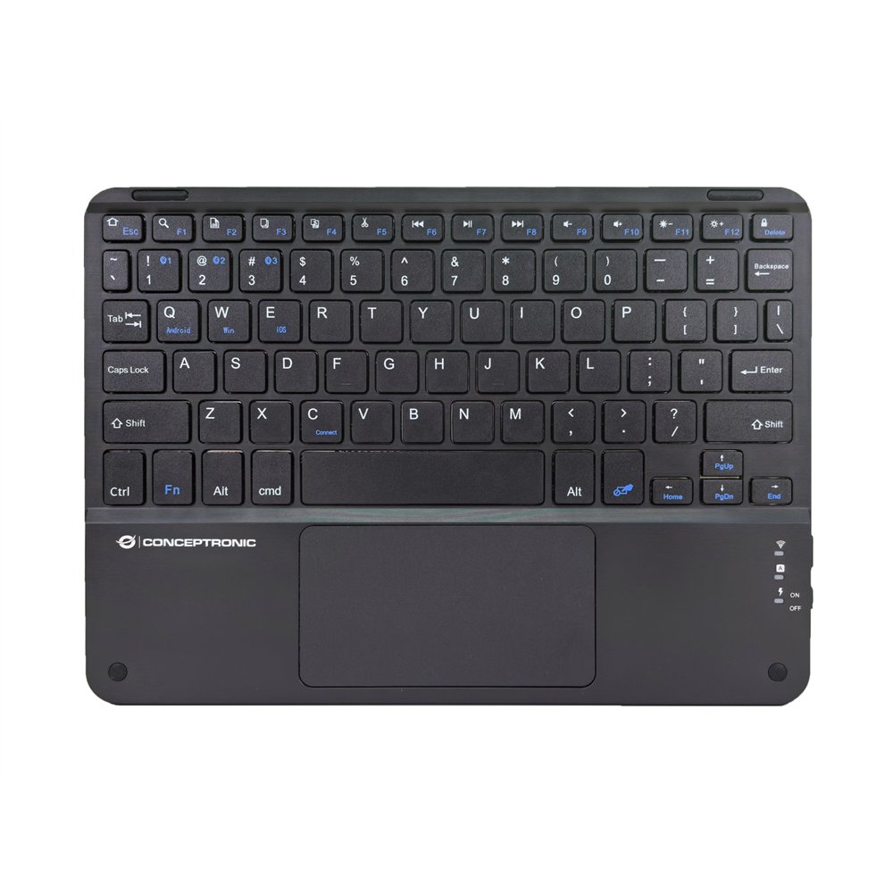 Conceptronic tobin01bus teclado universal bluetooth qwerty inglés de ee. uu. negro