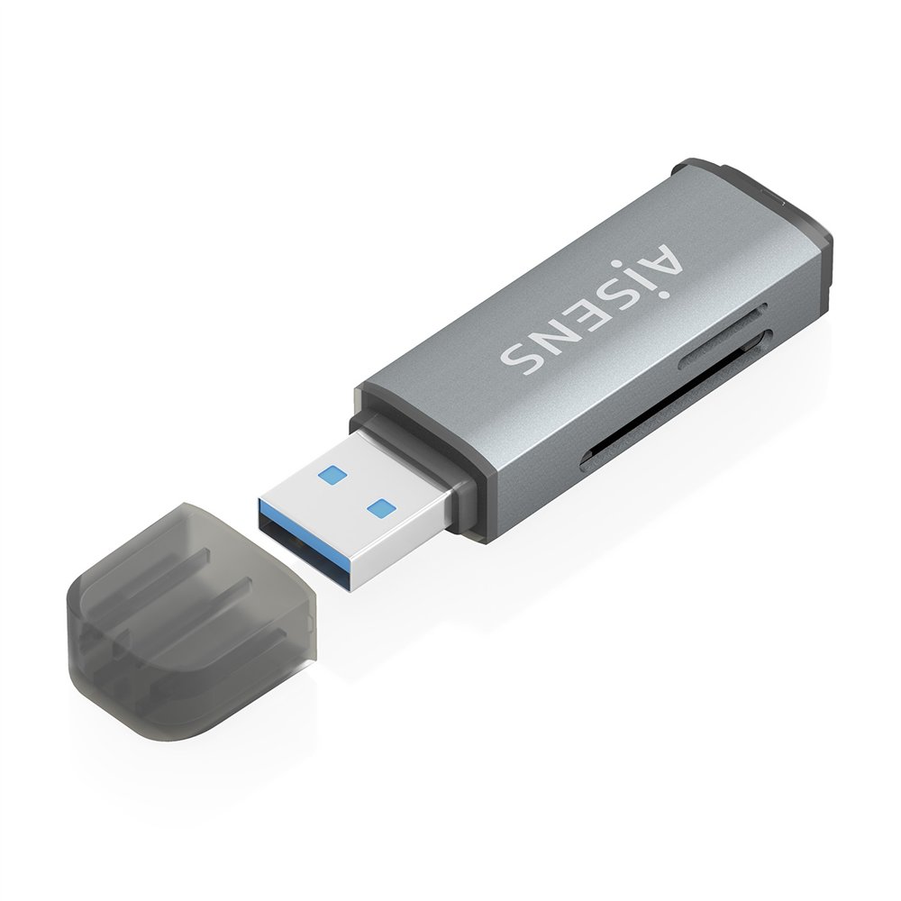 Aisens lector de tarjetas sd micro sd mmc rs-mmc mmc micro usb-a gris
