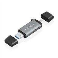 Aisens lector de tarjetas sd micro sd mmc rs-mmc mmc micro usb-a y usb-c gris