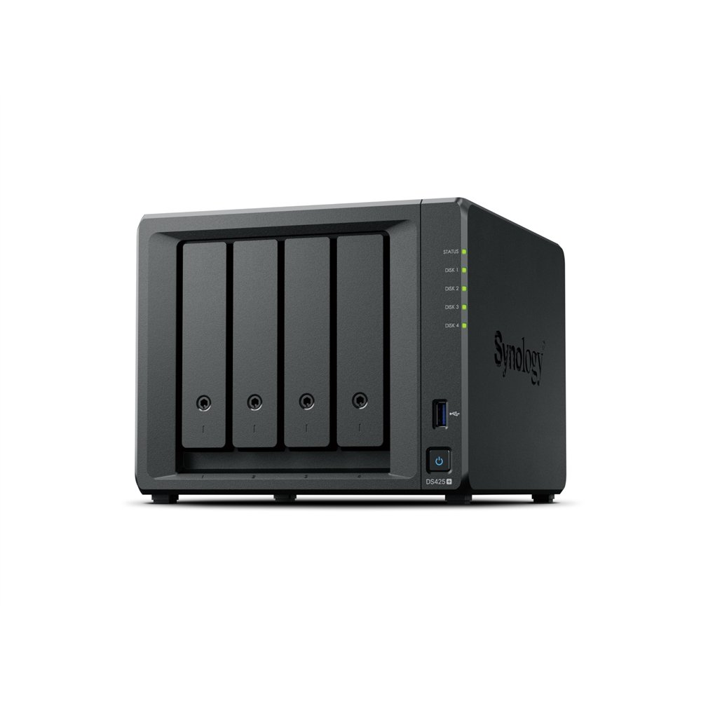 Synology diskstation ds425 servidor de almacenamiento nas intel celeron j4125 2 gb ddr4 0 tb negro