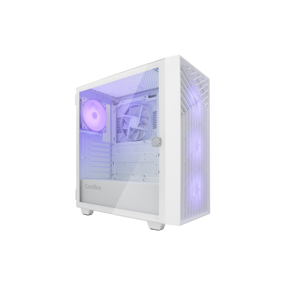 Coolbox gaming caja atx ga300 gridline argb white usb-c 32 gen1 sin fte  5 ventiladores