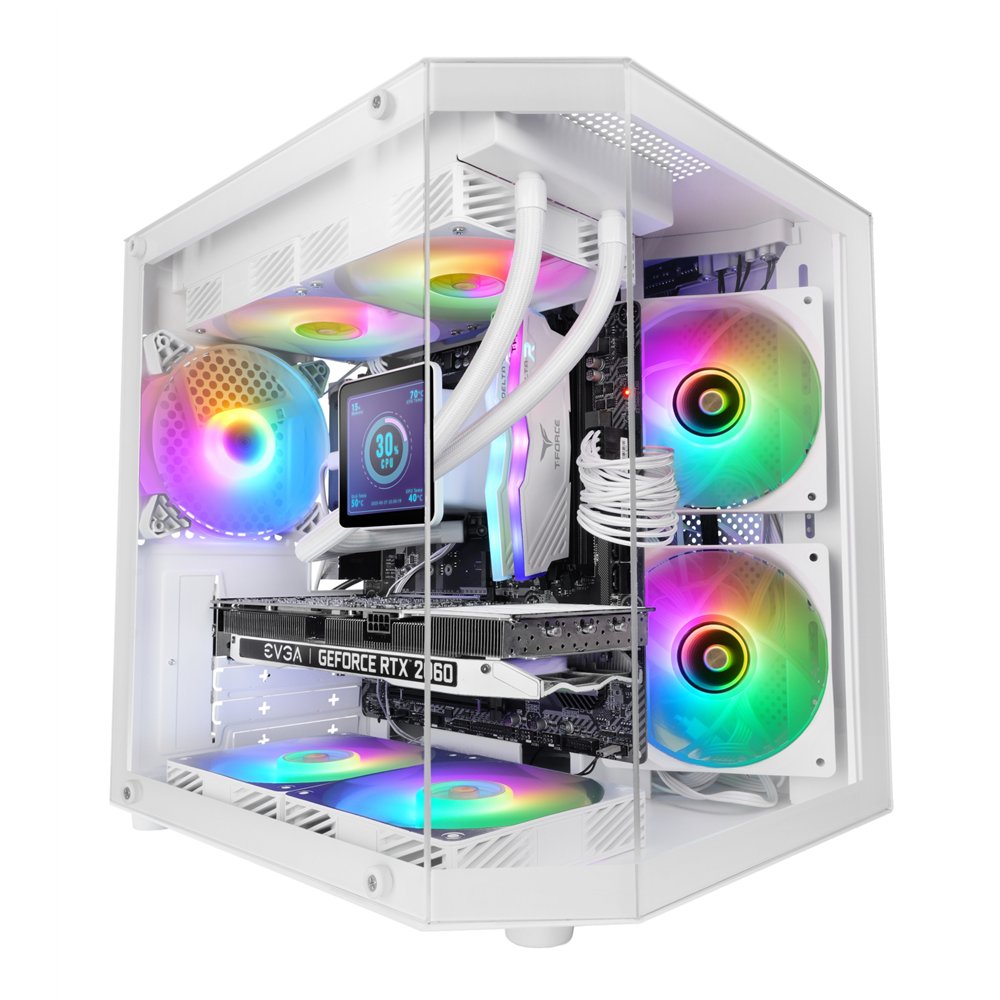 Mars gaming mc-3tlitew mini tower blanco