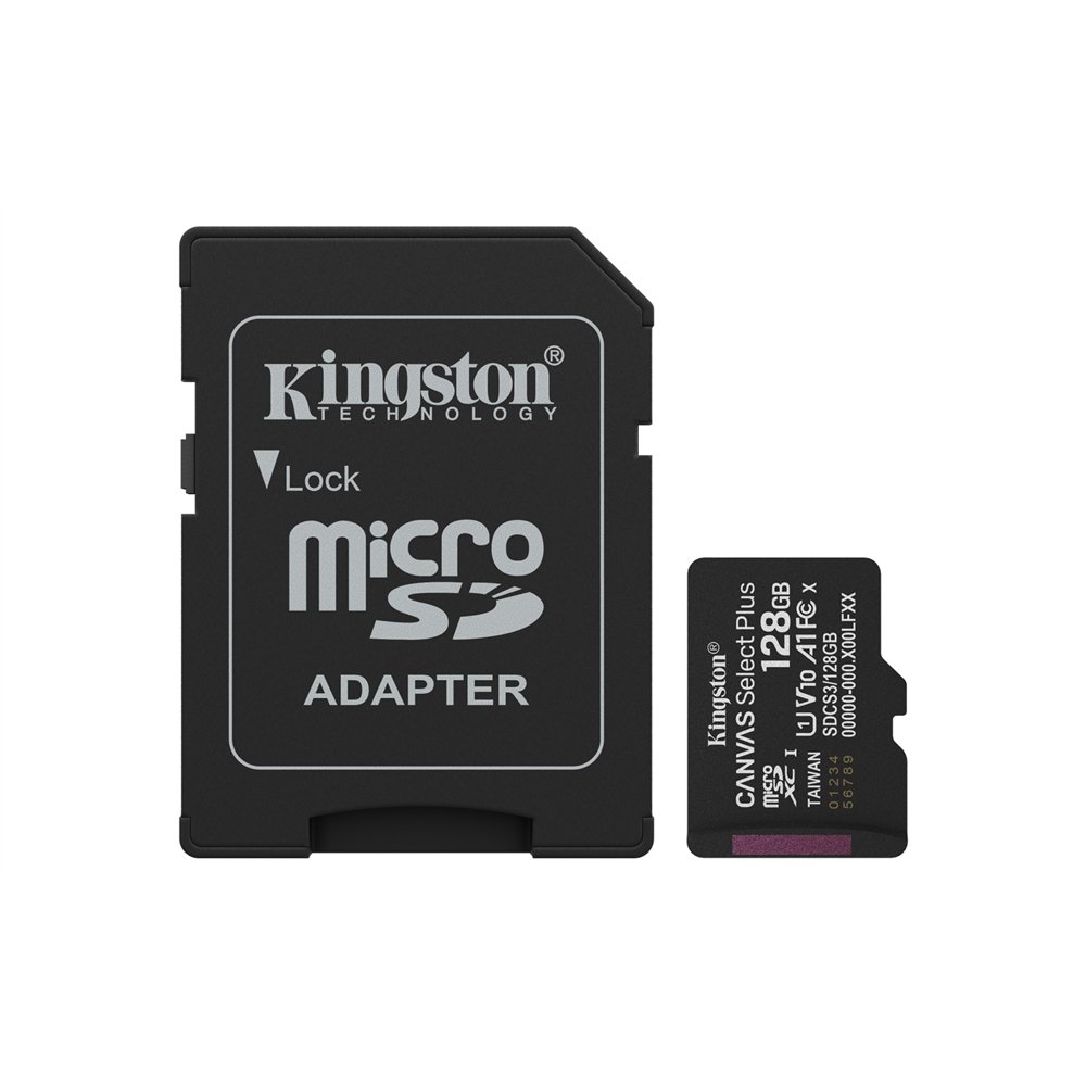Kingston technology 128gb microsdxc canvas select plus gen3 150mb/s a1 (incluye adaptador de sd)