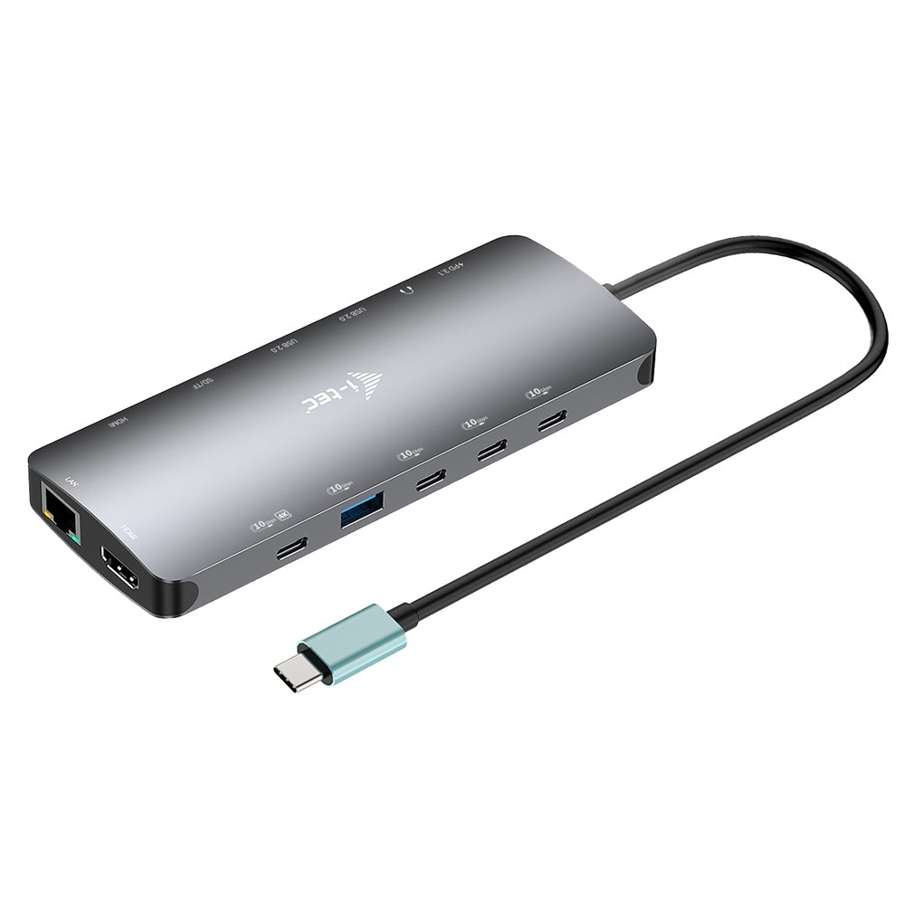 I-tec metal usb-c nano 3x display dock 2x hdmi 1x usb-c video  power delivery 140w