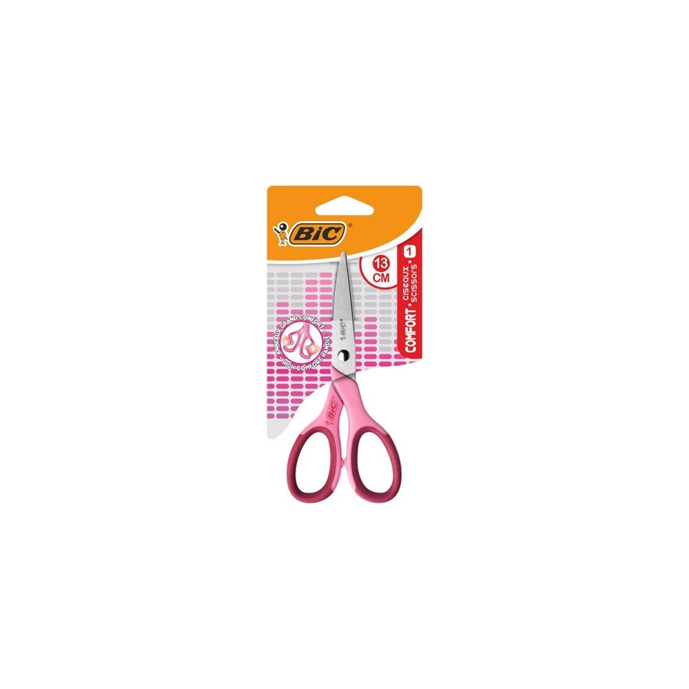 Bic 9262781 tijera de escritorio y manualidades corte recto rosa