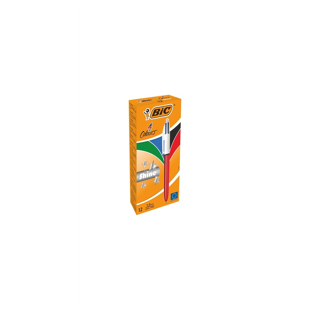 Bic 982877 bolígrafo negro azul verde rojo bolígrafo de punta retráctil con pulsador medio 12 pieza(s)
