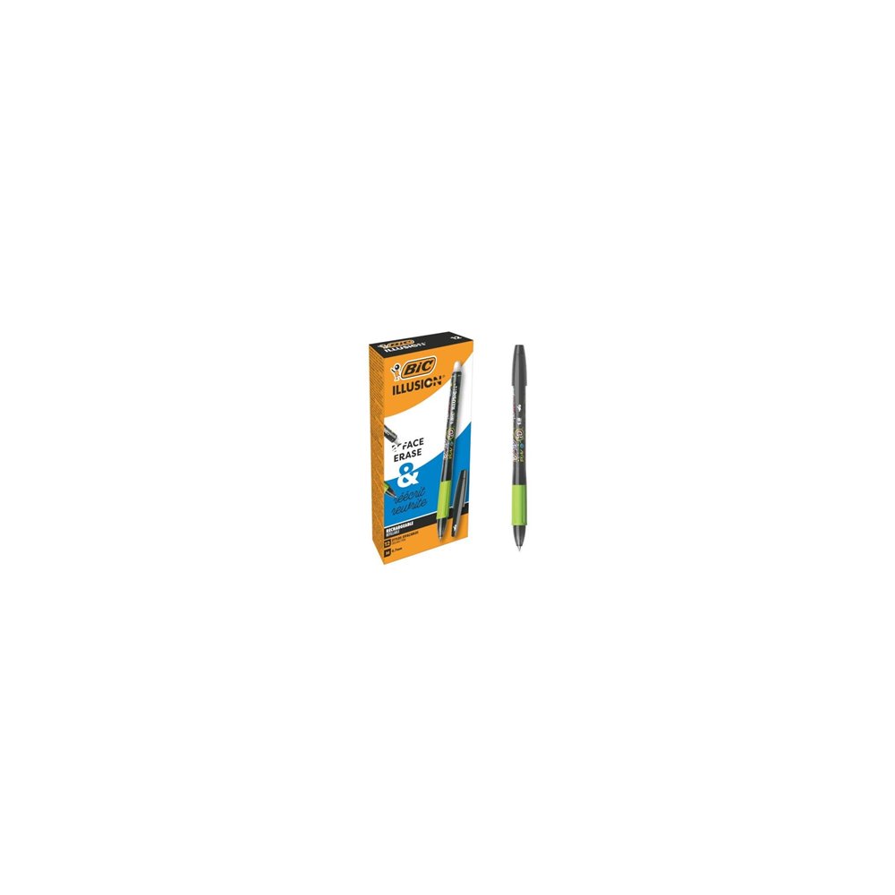 Bic illusion negro bolígrafo medio 12 pieza(s)