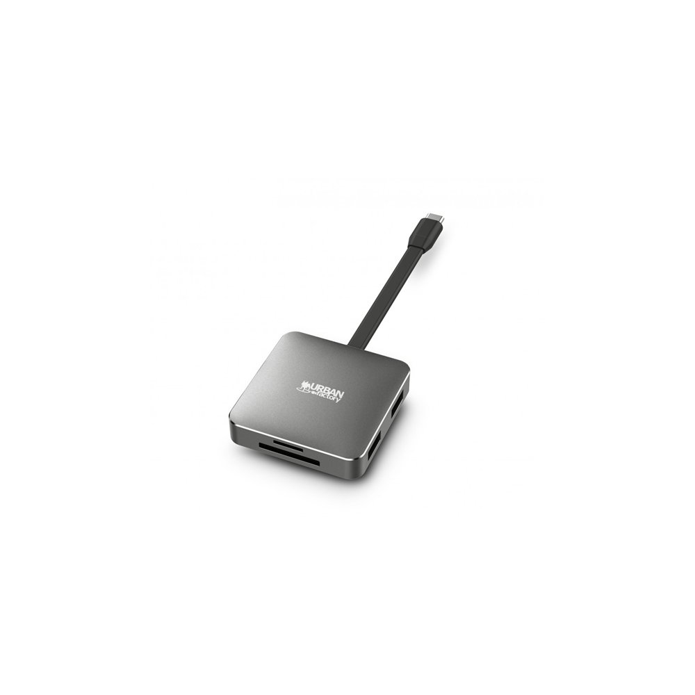 Urban factory hubee light usb 32 gen 1 (31 gen 1) type-c gris