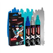 Edding 6900 x multimarker marcador permanente punta de cincel azul plata turquesa 3 pieza(s)