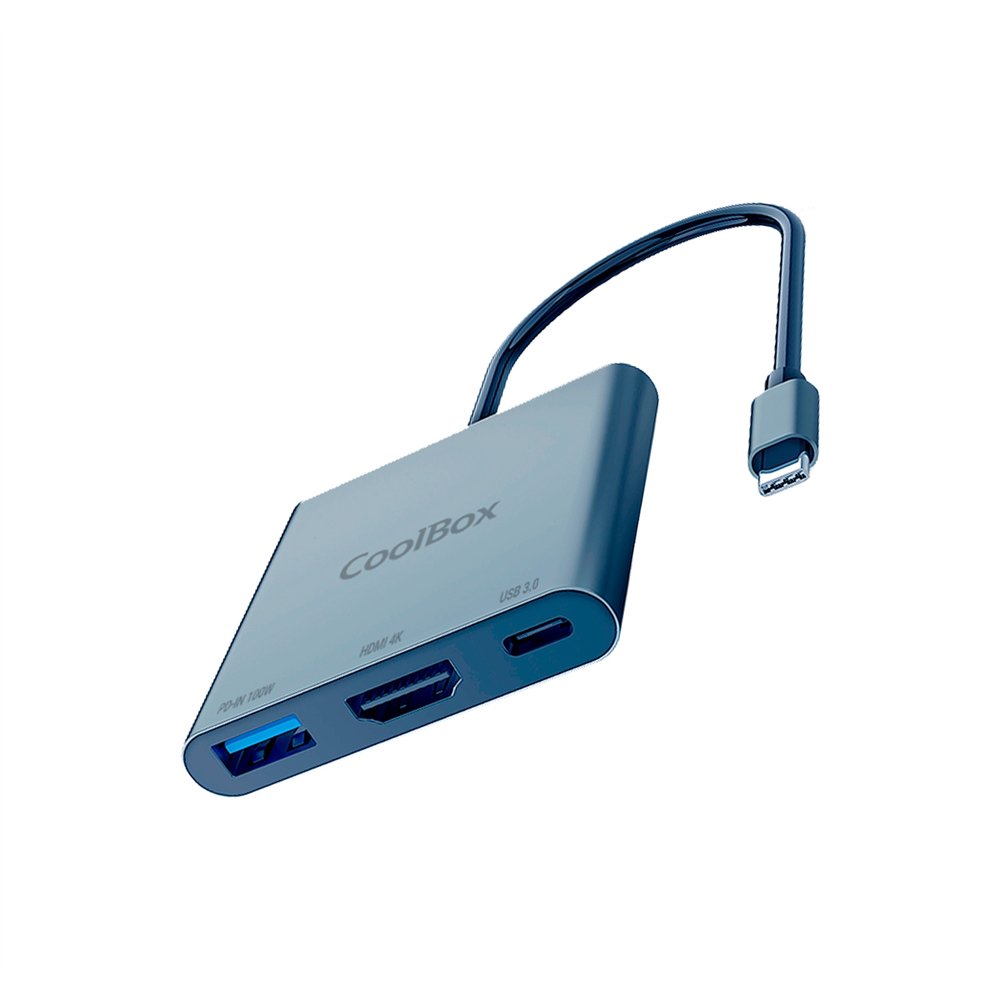 Coolbox minidock c31 aluminio usb-c a hdmi 4k/usb-a/usb-c 32 gen1 pc/mac/consolas