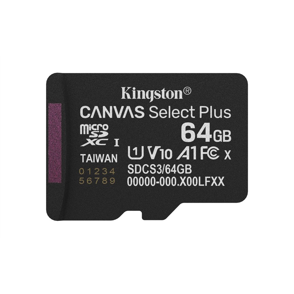 Kingston technology 64gb micsdxc canvas select plus gen3 100r a1 (adaptador de sd no incluido)