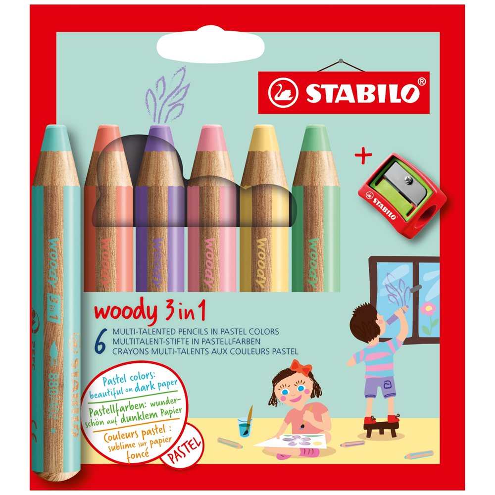 Stabilo woody 3 in 1 colores surtidos 6 pieza(s)