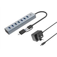 conceptronic hubbies21gp hub de interfaz usb 3.2 gen 1 (3.1 gen 1) type-a 5000 mbit/s gris