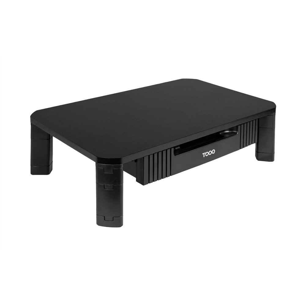 Tooq soporte elevador multiusos con cajón para monitor/portátil negro