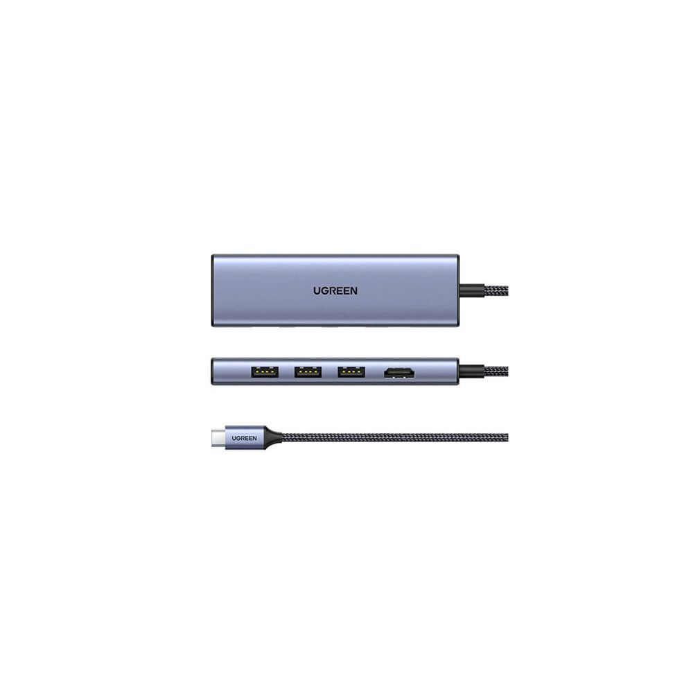 Ugreen 20956a hub de interfaz usb tipo c 5000 mbit/s plata