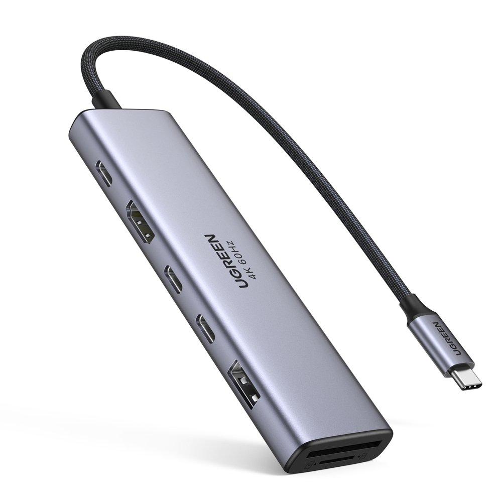 Ugreen revodok 7-in-1 4k60hz hdmi dock acoplamiento base gris