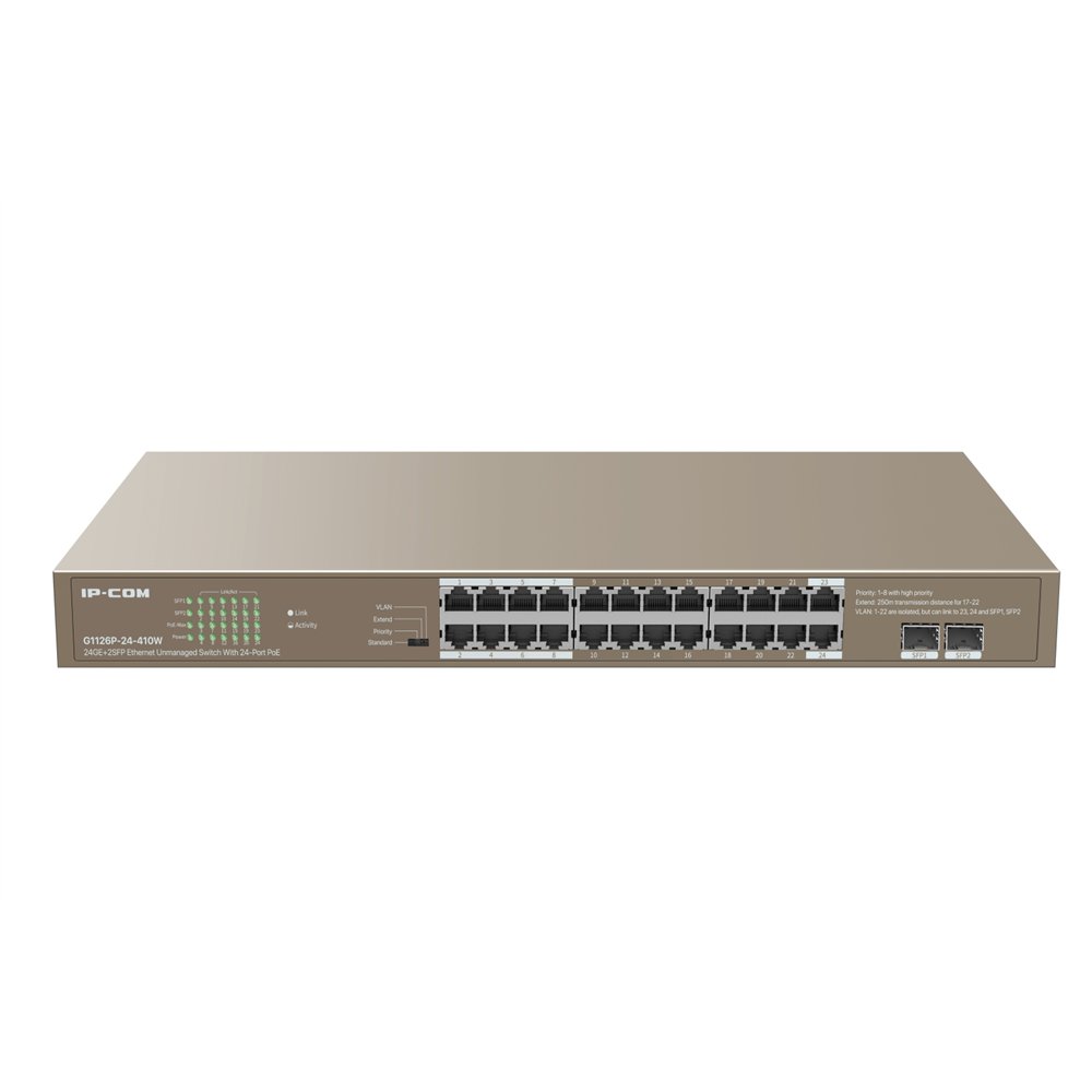 Ip-com networks g1126p-24-410w switch no administrado gigabit ethernet (10/100/1000) energía sobre ethernet (poe)