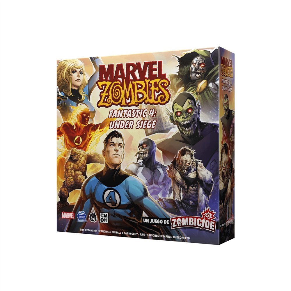 Asmodee cmmzb004 juego de tablero marvel zombies fantastic 4 under siege 60 min juego de cartas interpretación de roles