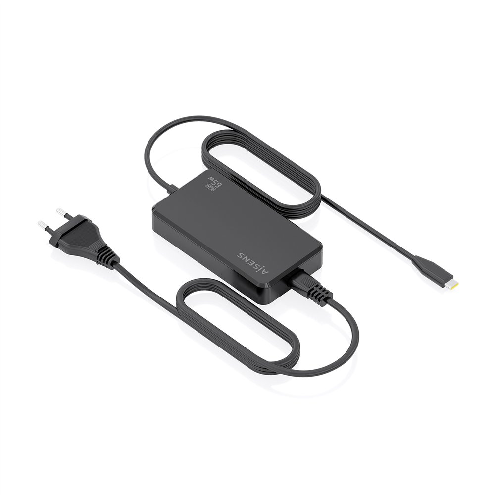 AISENS Cargador De Sobremesa GaN 65W PD3.0 1xUSB-C 1.8m Negro