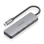 Aisens usb-c dock 5 en 1 usb-c a 1xhdmi 2xusb-a 1xusb-c 1xusb-c pd gris 15cm
