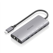 Aisens usb-c dock 6 en 1 usb-c a 1xhdmi 1xrj45 1xusb-a 10g 2xusb-c 10g 1xusb-c pd gris 20cm