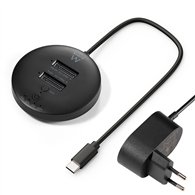 Ewent EW7078 base de conexión para disco duro USB 3.2 Gen 1 (3.1 Gen 1) Type-C Negro