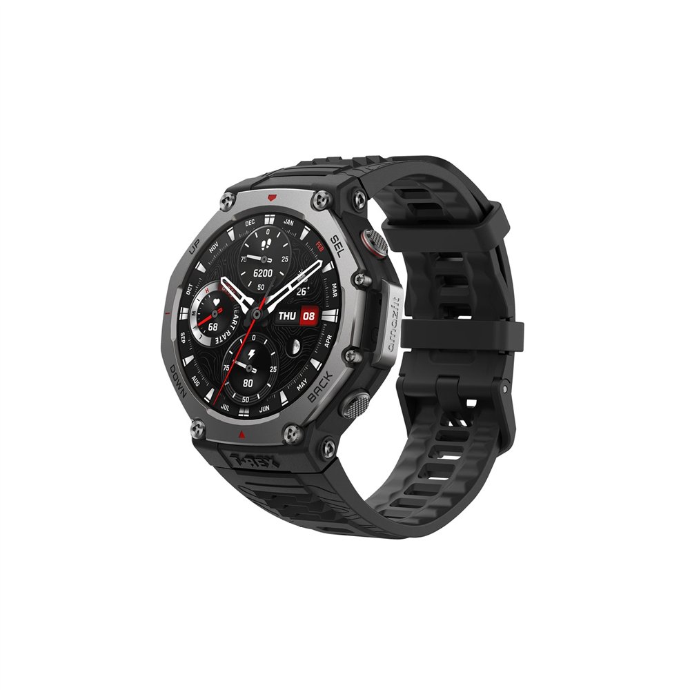 Amazfit T-Rex 3 381 cm (1.5) AMOLED 48.5 mm Digital 480 x 480 Pixeles Pantalla táctil Negro Wifi GPS (satélite)