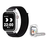 SaveFamily SaveWatch Plus Reloj  Protector GPS y Llamadas 4G Blanco Pulsera Tela Negra