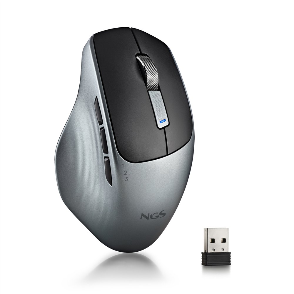 NGS LUSH-RB ratón Oficina mano derecha RF inalámbrico Óptico 1600 DPI