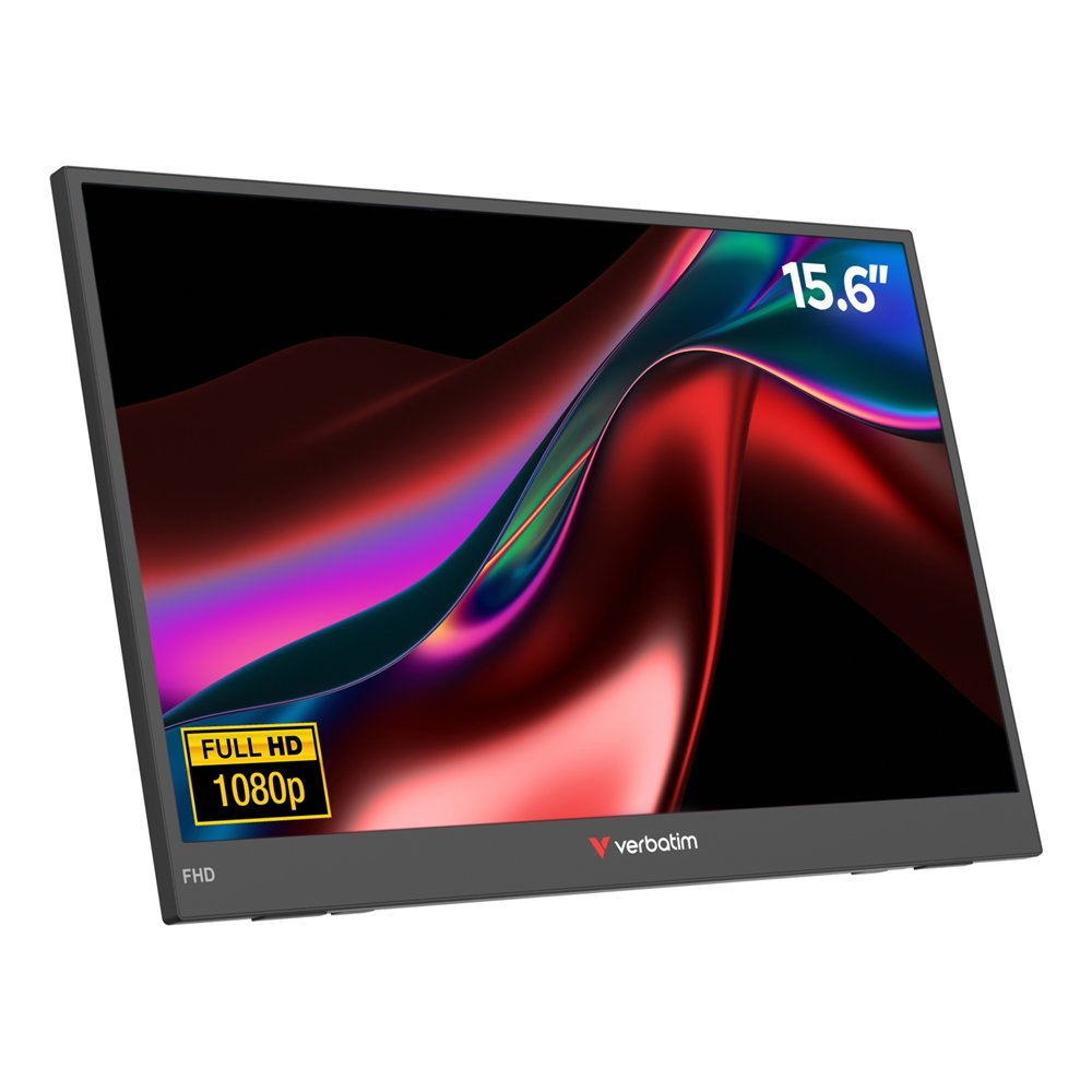 Verbatim Portable 15.6 FHD Monitor LIGHT Monitor portátil Negro 396 cm (15.6) LCD 1920 x 1080 Pixeles