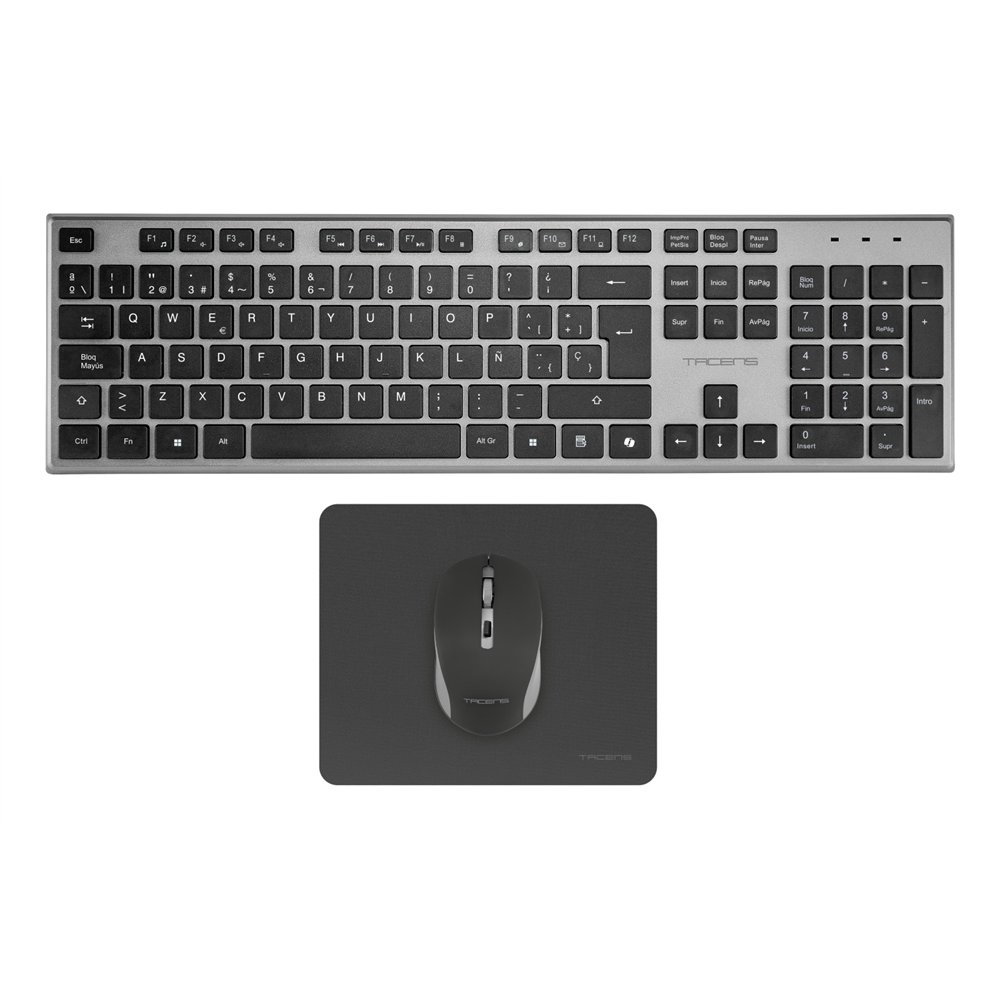 tacens 6zenithes teclado ratón incluido hogar / oficina rf inalámbrico qwerty español gris