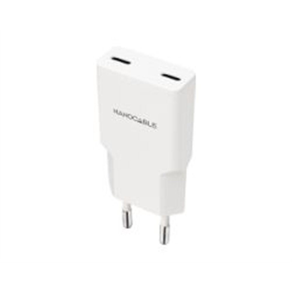 cargador nanocable 2xusb-c/pd 20w blanco (10.10.2023)